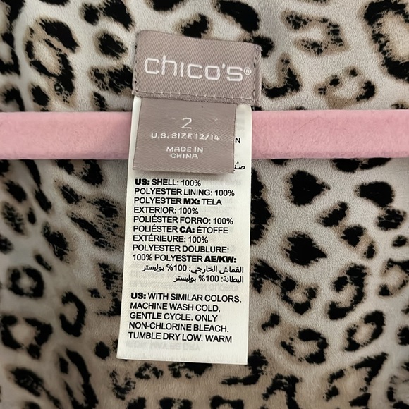 Chico’s Long Sleeve Duster, Size 2(L 12/14), Cheetah Print - Picture 5 of 9